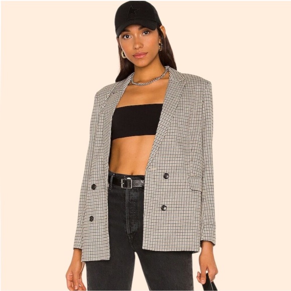 Rails Jackets & Blazers - RAILS JAC BLAZER HONEY PLAID Houndstooth Double breasted Blazer checkers Sz S